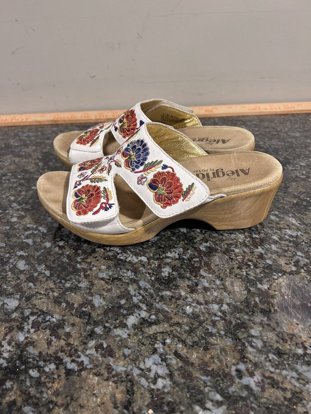 Alegria Women's Linn Sandal White Multi Needles & Pins US 7.5 - 8 EU 38